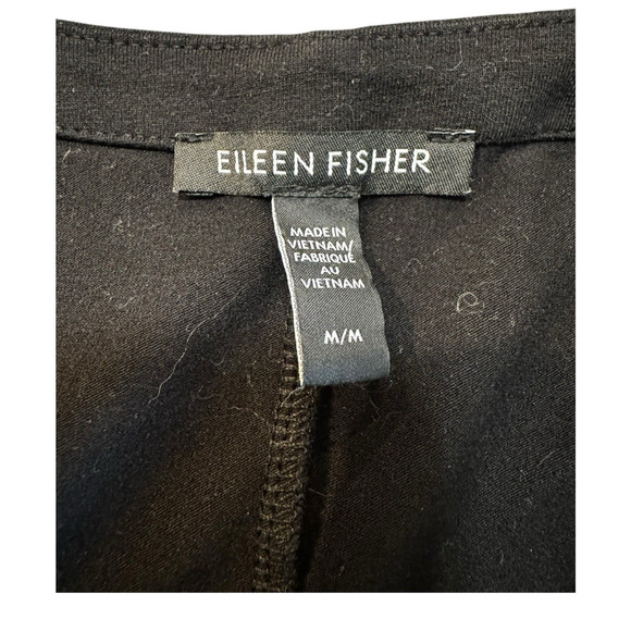 Eileen Fisher Jumpsuit M Black Women's Romper Cropped‎ Short Sleeve V Neck - Picture 9 of 9